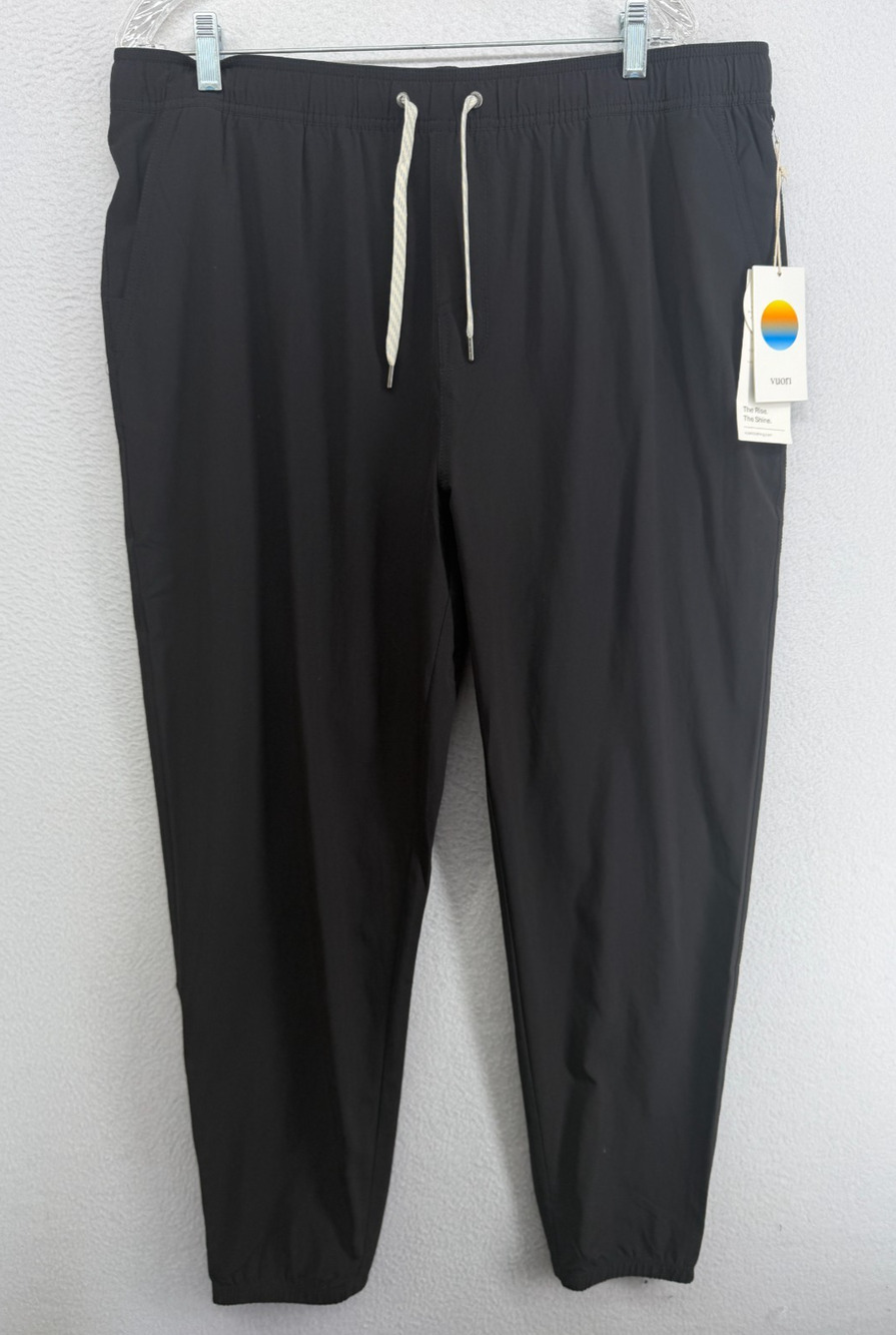 VUORI Pants Mens 2XL Kore Jogger Lined Performance Tapered V456 Black NEW